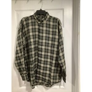 Domani Collection Long Sleeve Button Up Dress Shirt Black And Cream (16-16 1/2)